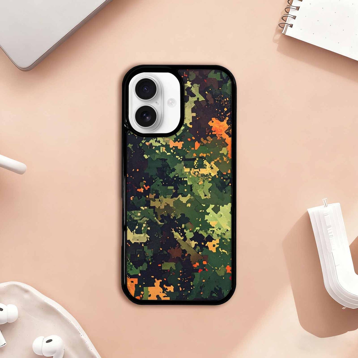 iPhone 17 Case — Small Military Camouflage Blotch Camo, Personalized Phone Case