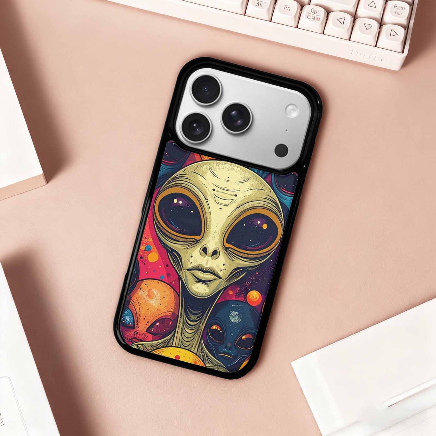 iPhone 17 Pro Case — Alien Ufo Cartoon Art Pattern Alien, Original Design Phone Case