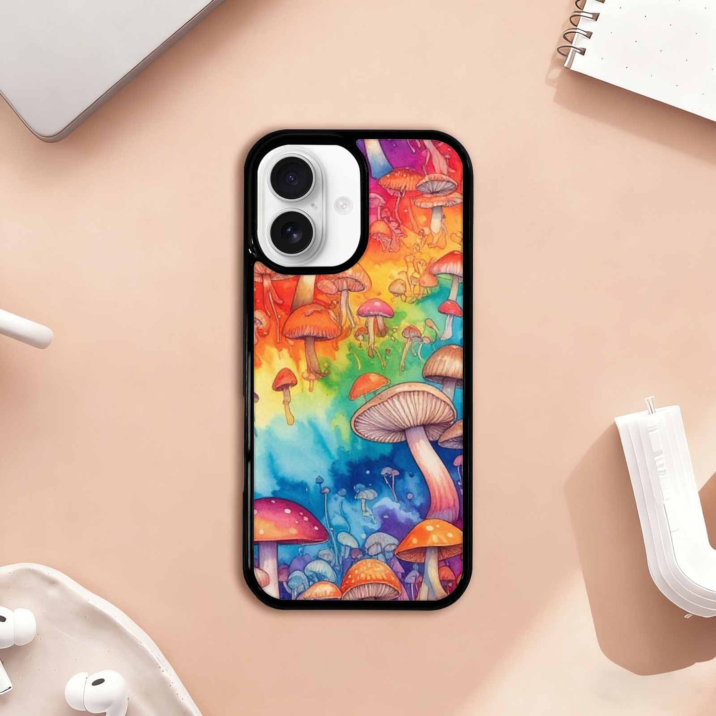 iPhone 17 Case — Mushrooms Tie Dyemushrooms Pat Tie Dye, Unique Phone Case Design