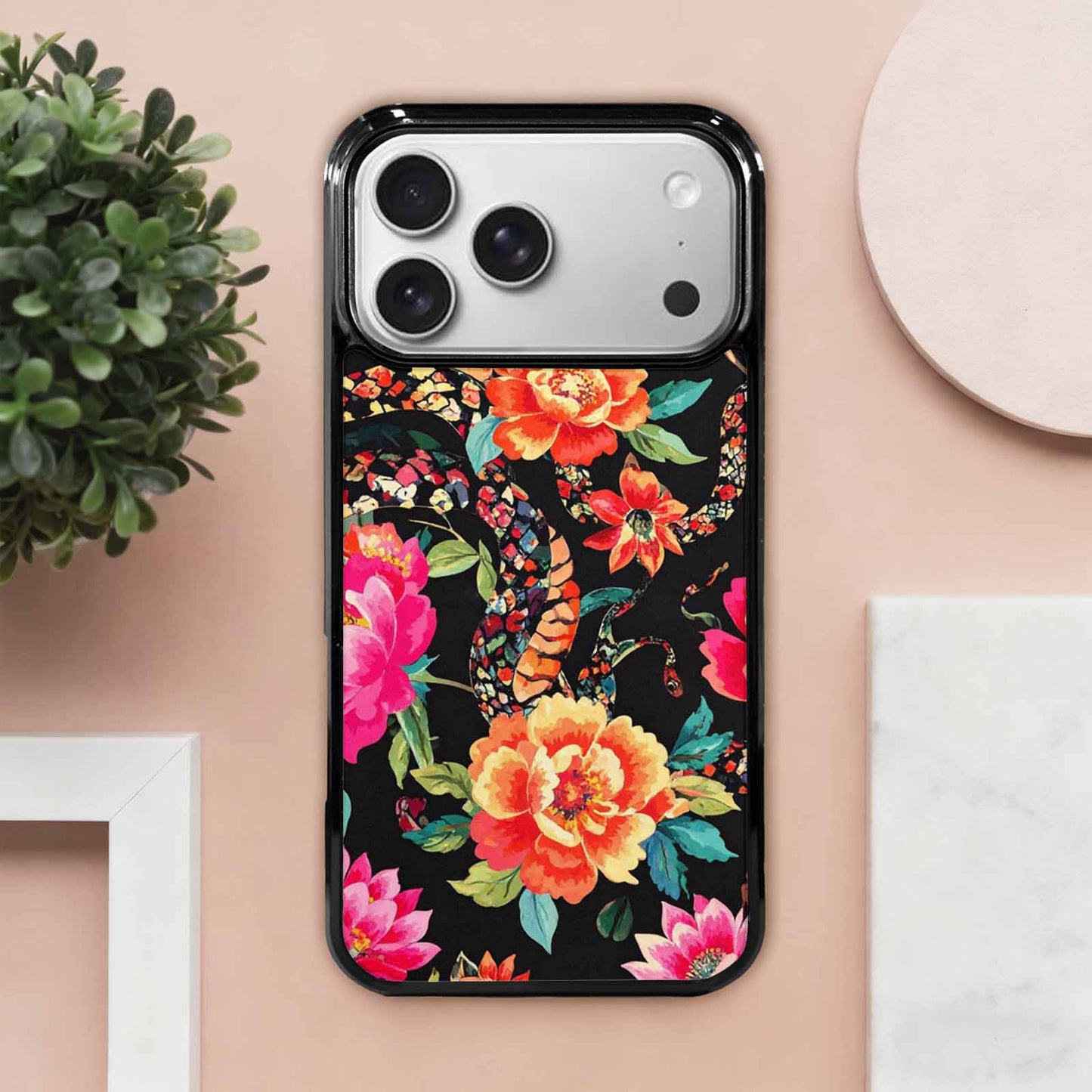 iPhone 17 Pro Max Case — Snakes Print Floral Seamless Floral, Unique Phone Case Design