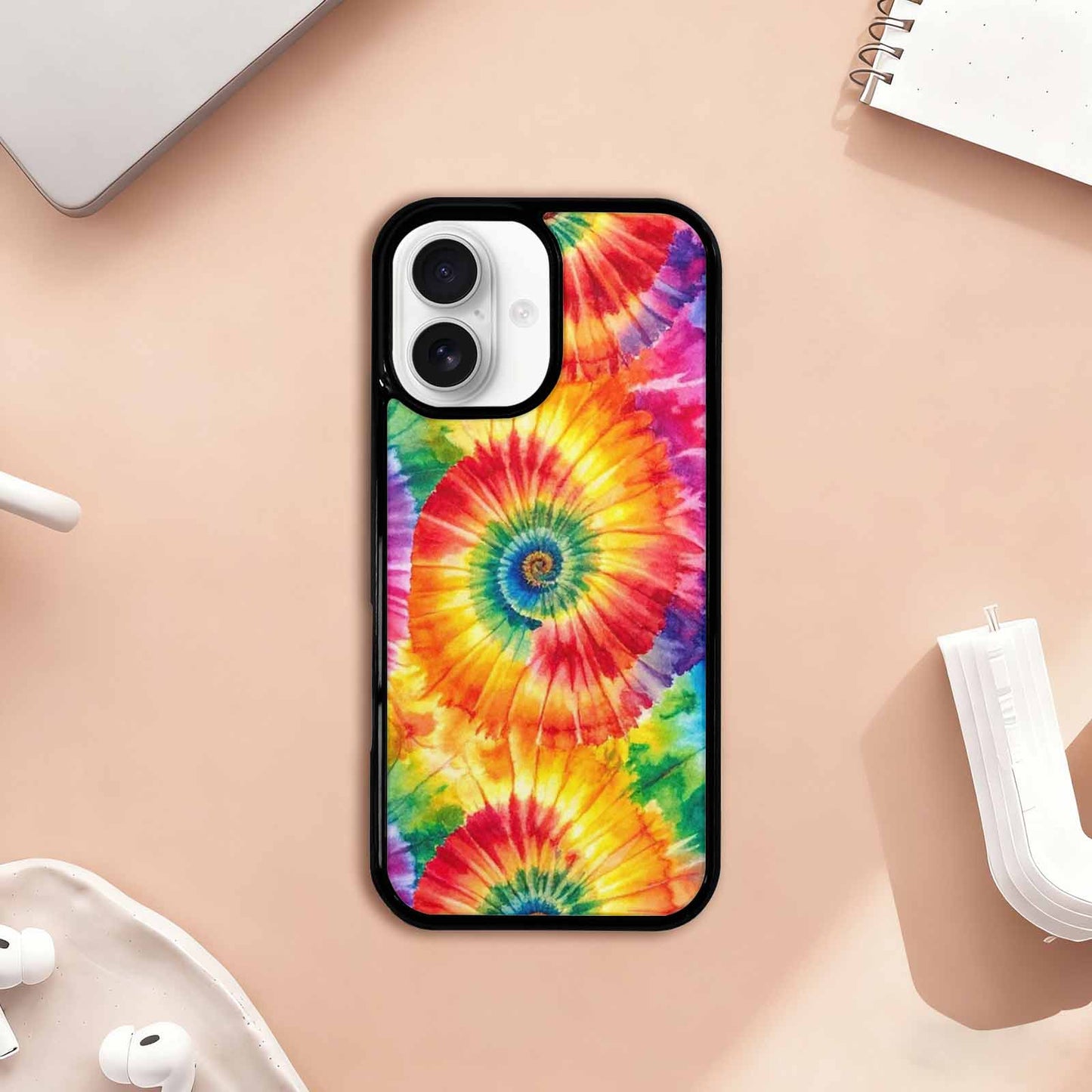 iPhone 17 Case — Tie Dye Spiral Rainbow Tie Dye, Custom Made Phone Cover