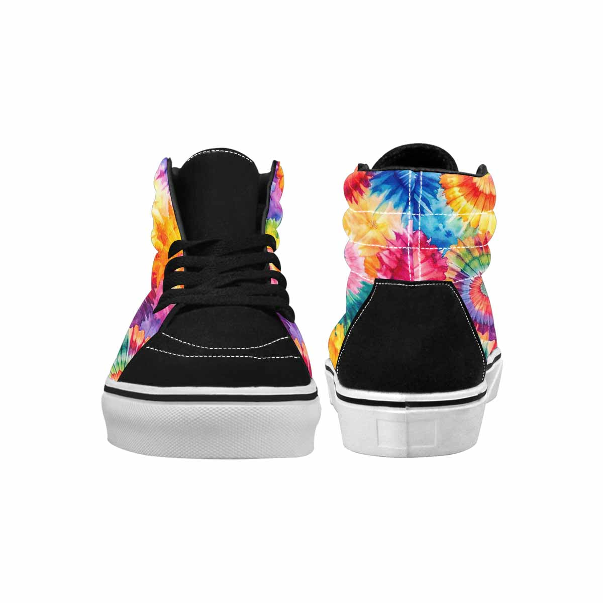 WOMEN'S Tie Dye Swirl High Top Canvas Vibrant Chaos Custom Sneakers