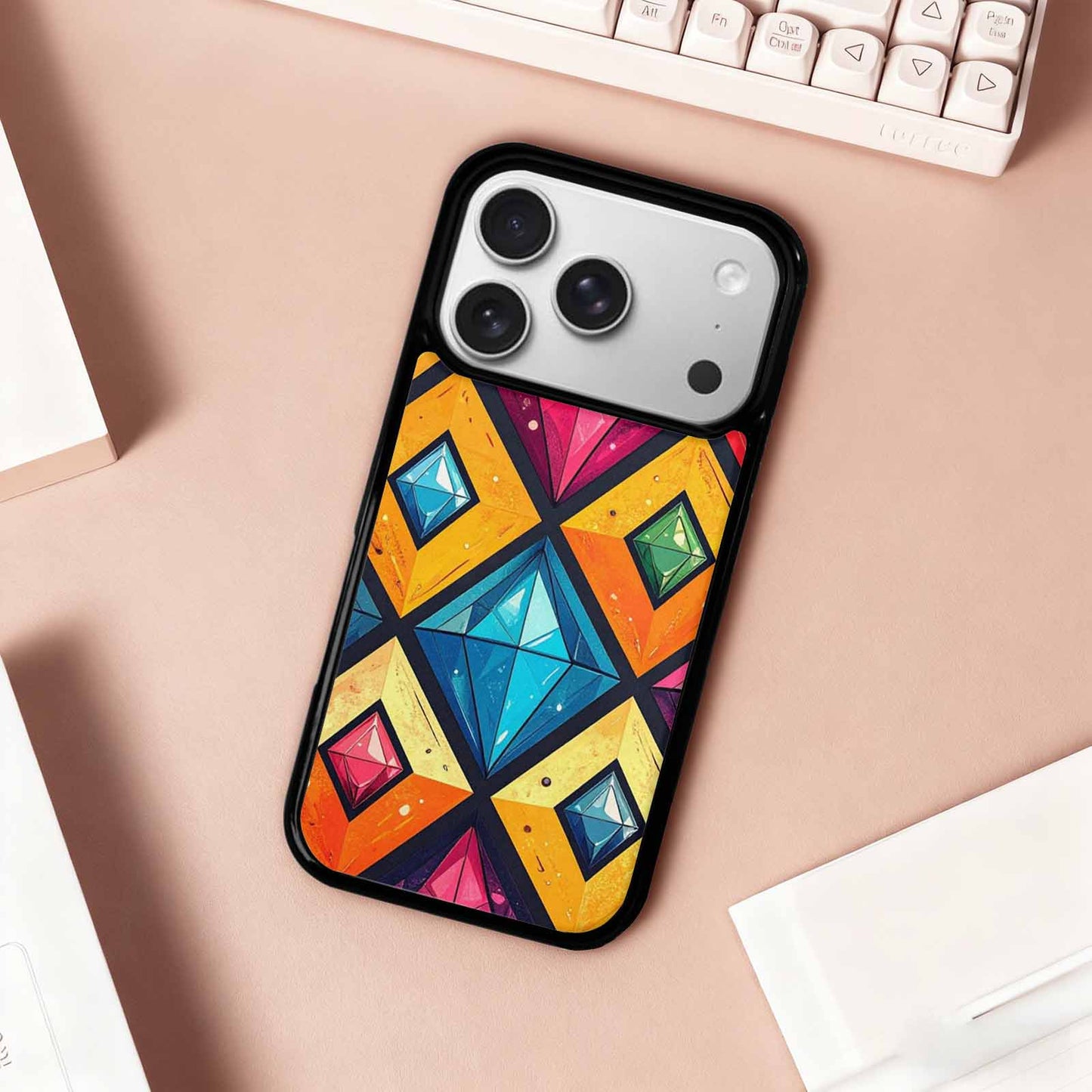 iPhone 17 Pro Case — Vintage Summer Diamond Retro Vintage, Unique Phone Case Design