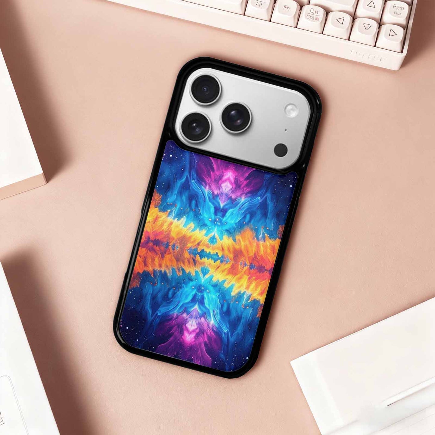 iPhone 17 Pro Case — Tie Dye Galaxy Art Seamless Tie, Original Design Phone Case