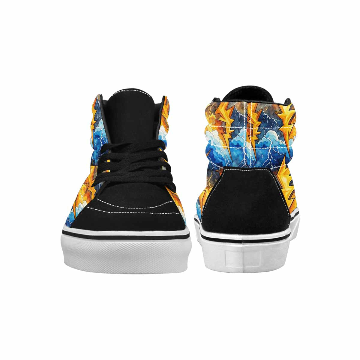WOMEN'S Lightning Bolt High Top Canvas Neon Fantasy Custom Sneakers