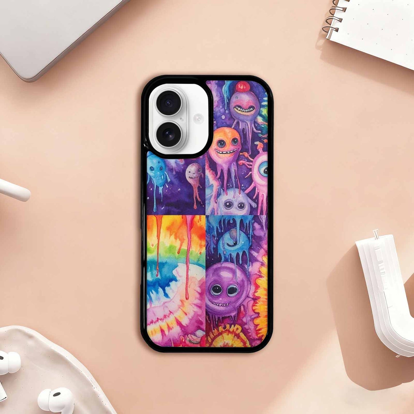 iPhone 17 Case — Aliens Tie Dyemelting Aliens Tie Dye, Custom Printed Phone Case