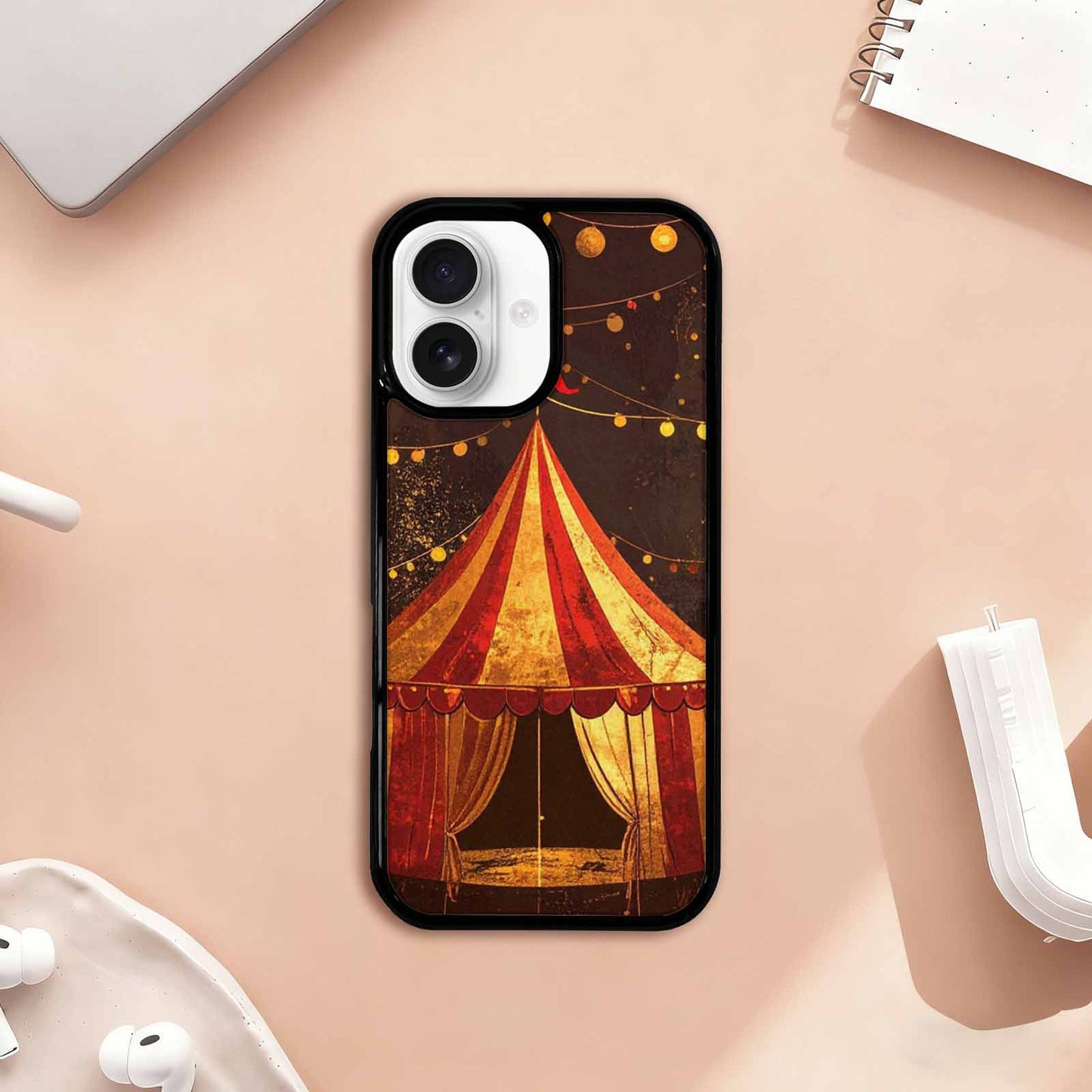 iPhone 17 Case — Vintage Circus Art Pattern Retro Vintage, Customized Protective Case