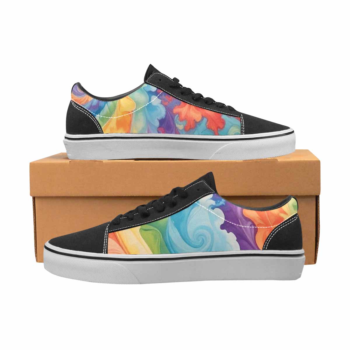 WOMEN'S Tie Dye Swirls Tie Lace-Up Canvas Dark Academia Sneakers