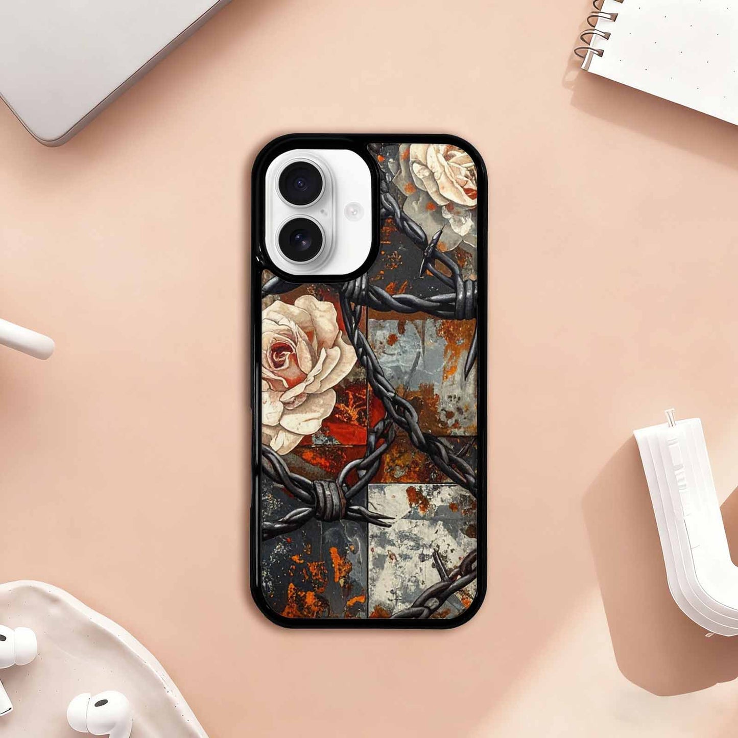 iPhone 17 Case — Small Barbed Wire And Original Art, Custom Printed Phone Case