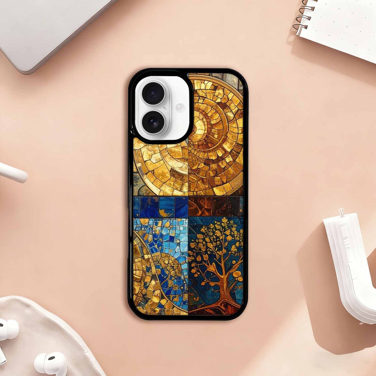 iPhone 17 Case — Small Klimt Style Gold Original Art, Custom Phone Case