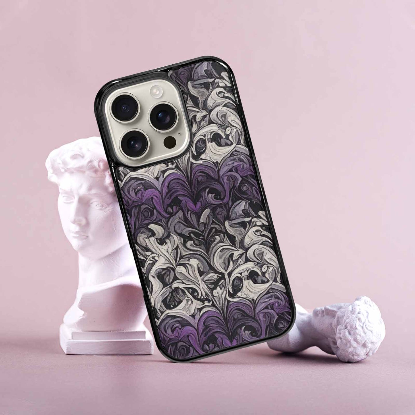 iPhone 16 Pro Case — Asexual Flag Color Theme Small Rainbow, Custom Designed Case Cover