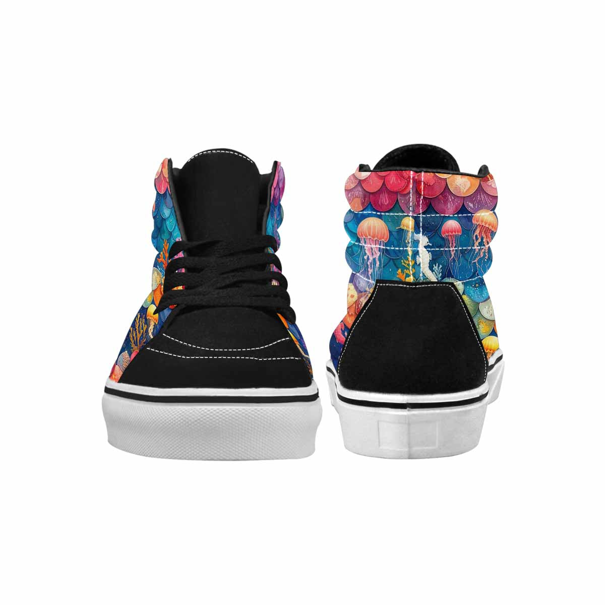 MEN'S Fish Scale Coral High Top Canvas Cottagecore Shoes