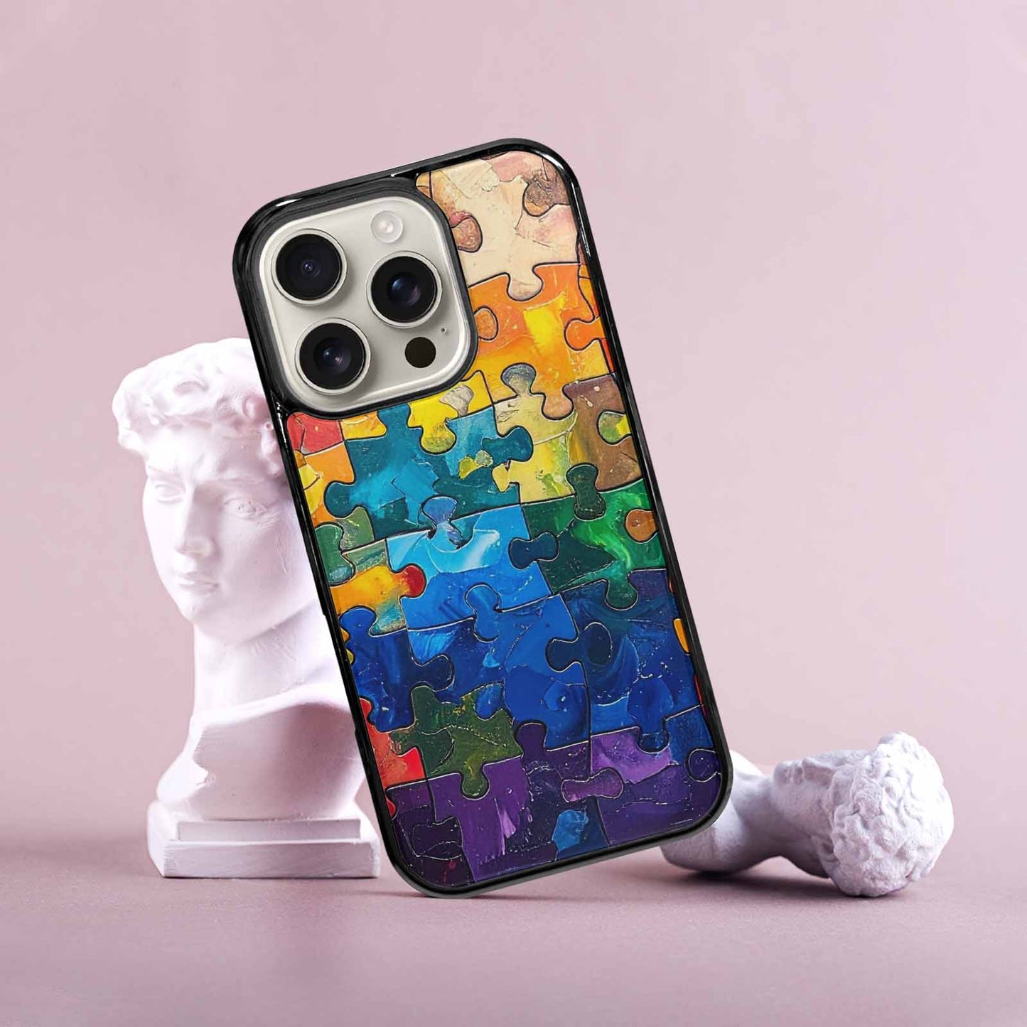 iPhone 16 Pro Case — Autism Puzzle Pieces Puzzle Piece Pattern, Custom Print Case Cover