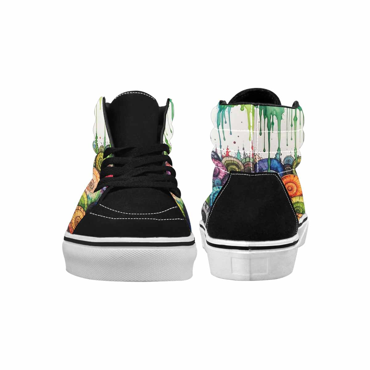 MEN'S Tie High Top Canvas Wallpaper Art Sneakers
