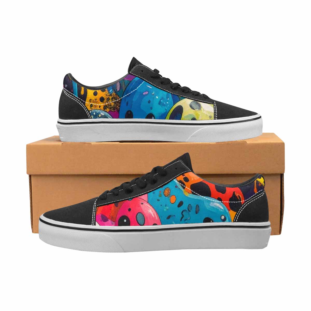 WOMEN'S Melting Aliens Lace-Up Canvas Vibrant Chaos Sneakers