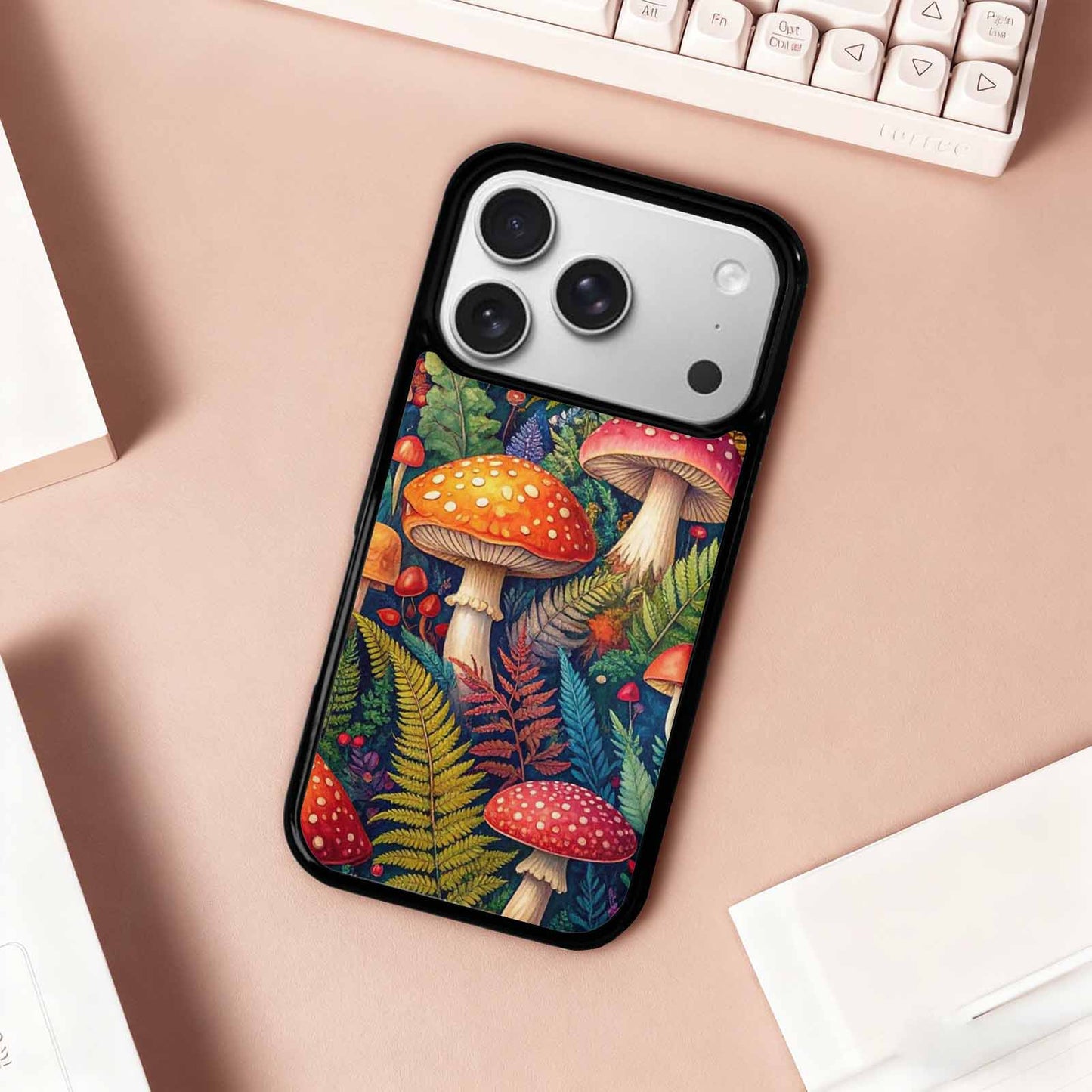 iPhone 17 Pro Case — Mushrooms Botanicalmushrooms P H7s Floral, Custom Print Case Cover