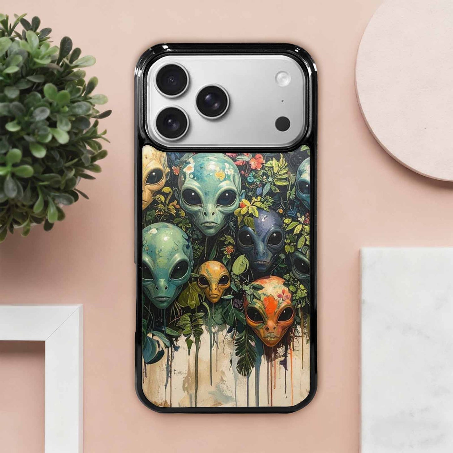 iPhone 17 Pro Max Case — Aliens Pattern Hundreds Of Alien Scifi, Custom Printed Phone Case