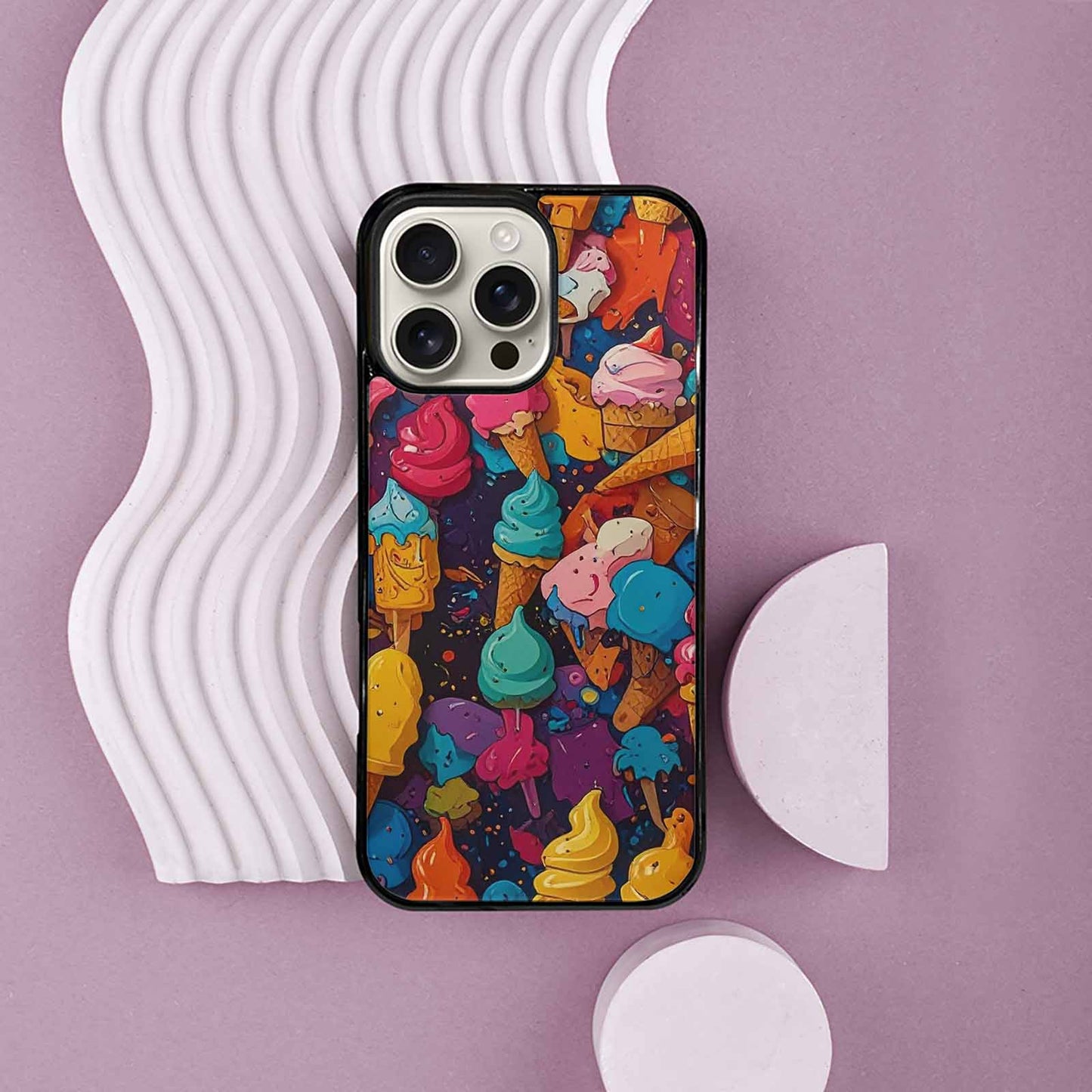 iPhone 16 Pro Max Case — Ice Cream Motif Ice Cream Motifs, Personalized Phone Case