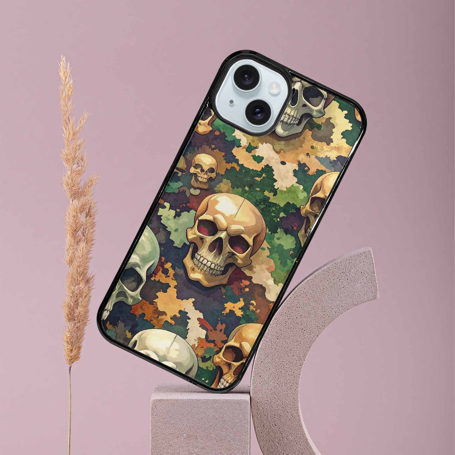 iPhone 15 Plus Case — Skulls Camoskulls Pattern Hu A0j, Customized Protective Case