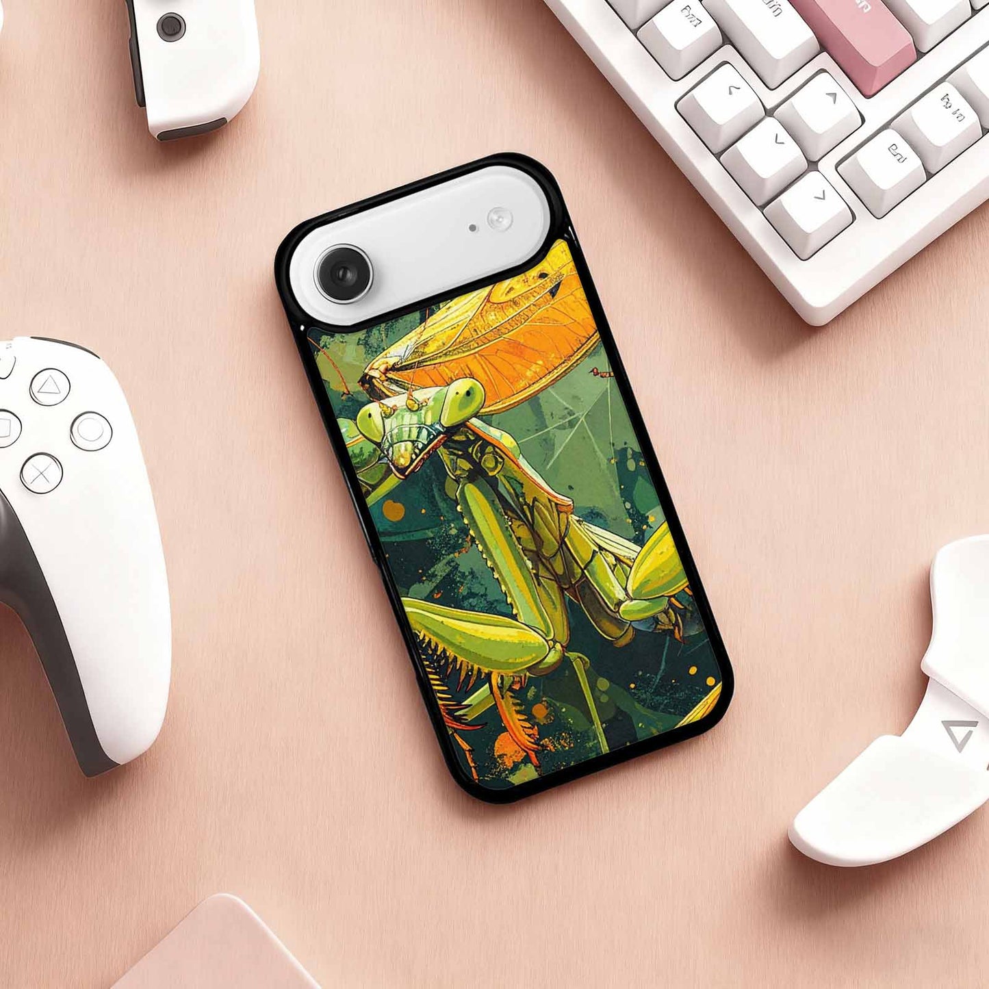 iPhone 17 Air Case — Hand Drawn Entomology Praying Original Art, Custom Made Phone Cover