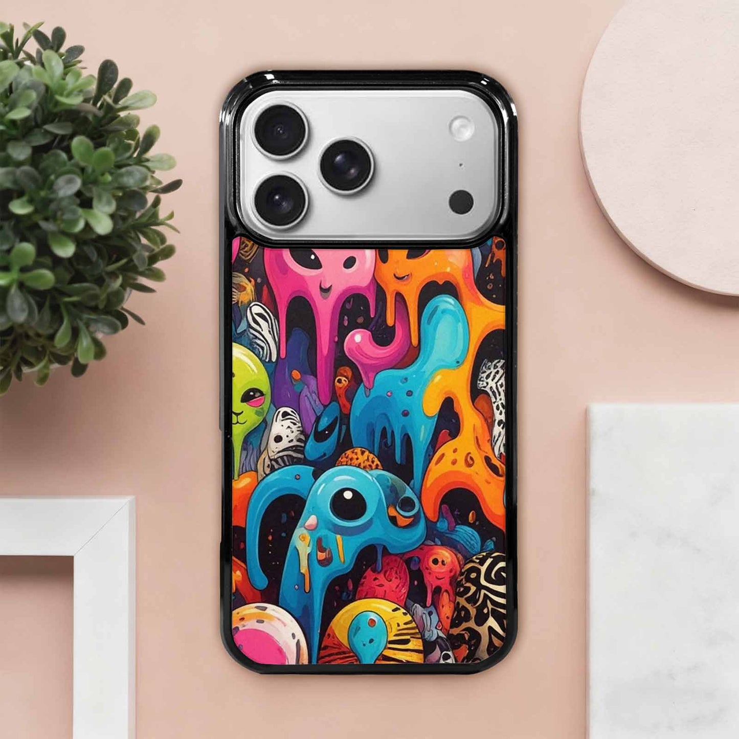 iPhone 17 Pro Max Case — Melting Aliens Pattern Alien Scifi, Custom Phone Case