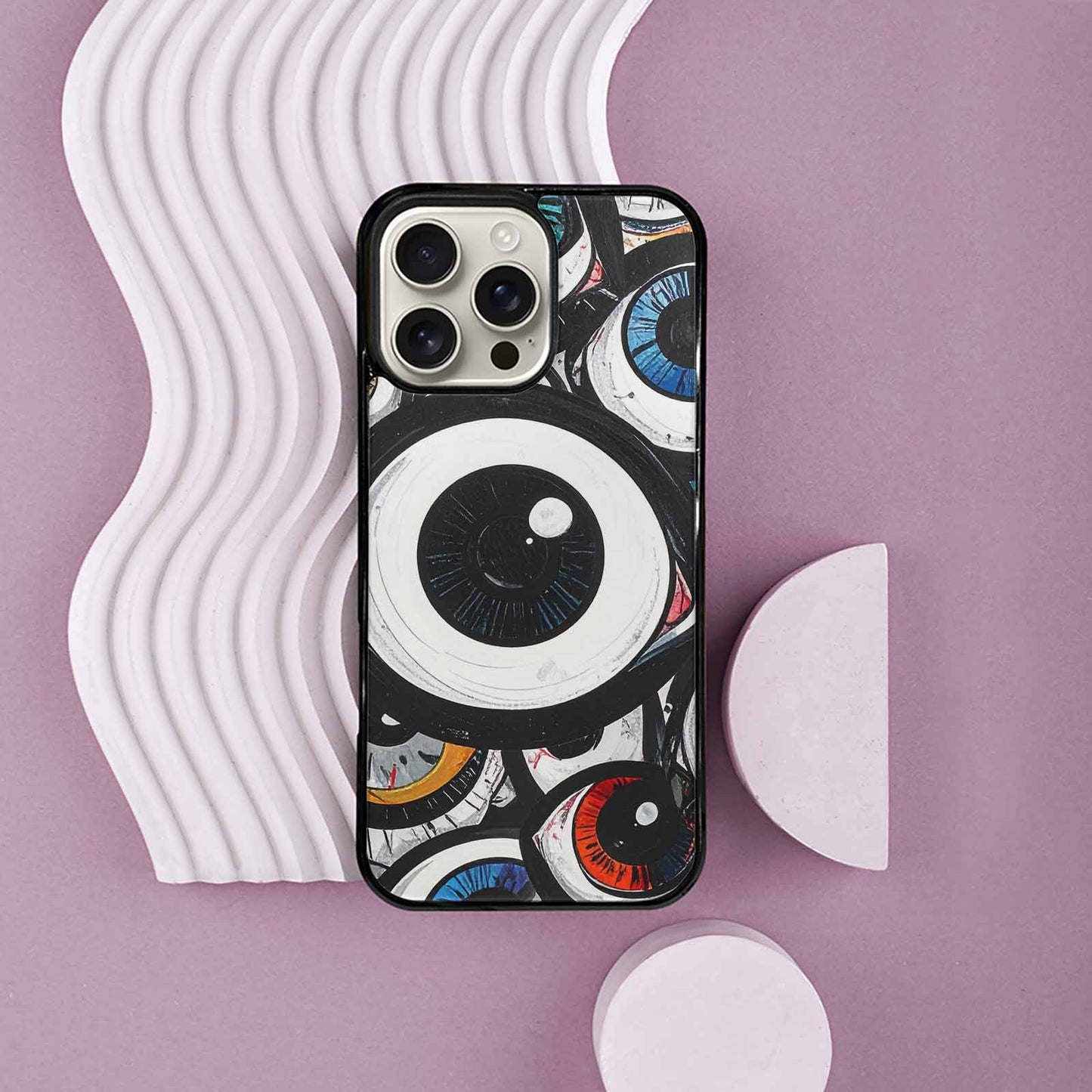 iPhone 16 Pro Max Case — Googly Cartoon Eyeballs, Custom Art Phone Cover