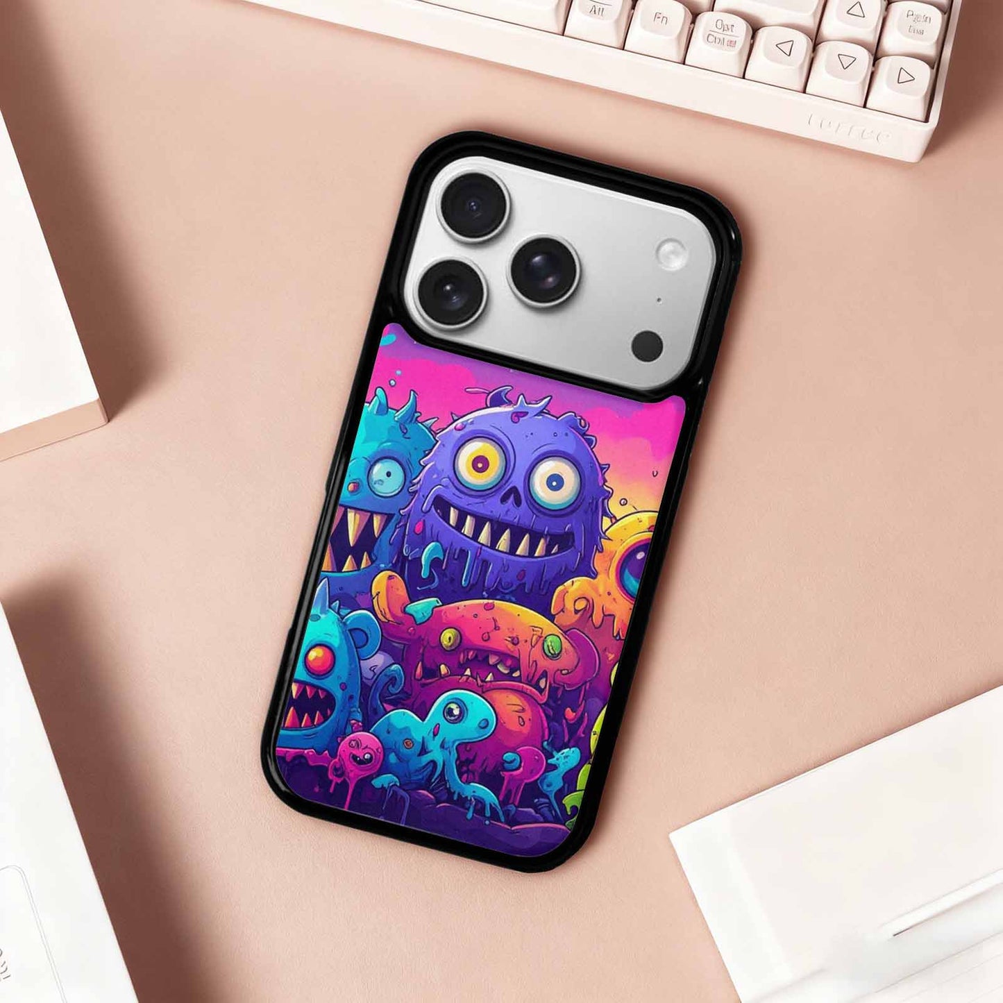 iPhone 17 Pro Case — Overlapping Endlessly No Empty Space Galaxy, Custom Printed Phone Case