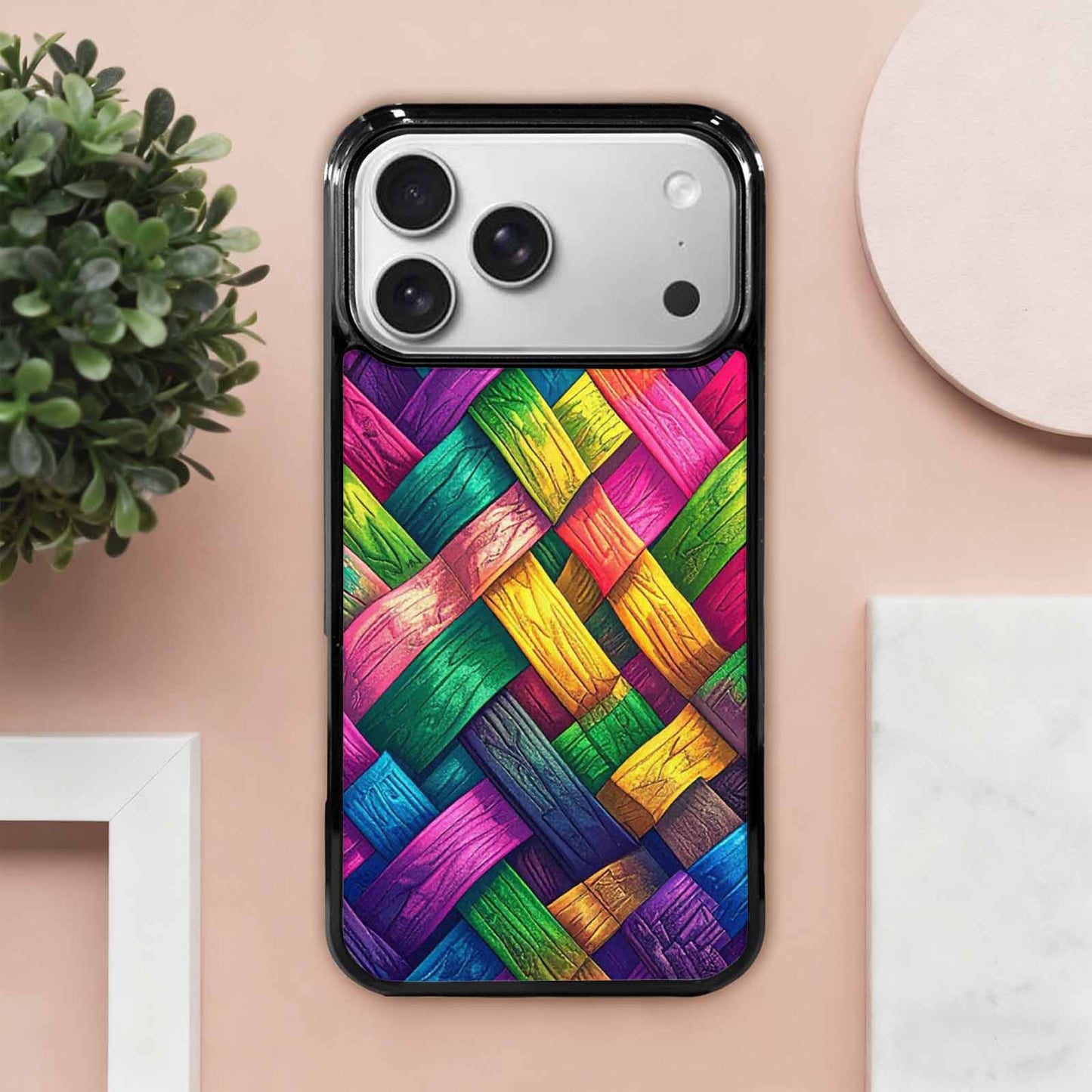 iPhone 17 Pro Max Case — Polysexual Flag Color Theme Original Art, Unique Phone Case Design