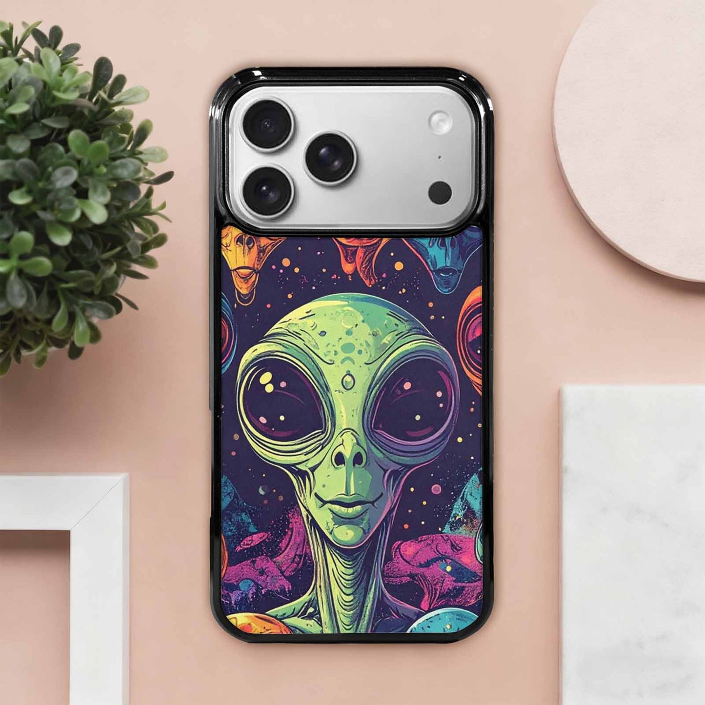iPhone 17 Pro Max Case — Alien Ufo Cartoon Art Alien Scifi, Personalized Phone Case