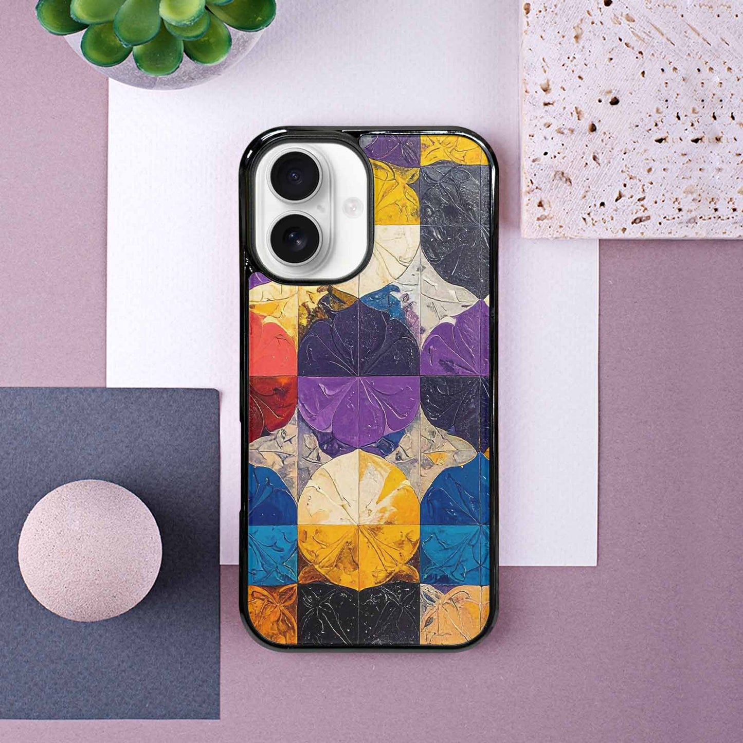 iPhone 16 Case — Nonbinary Flag Color Theme Small Rainbow, Custom Made Phone Cover