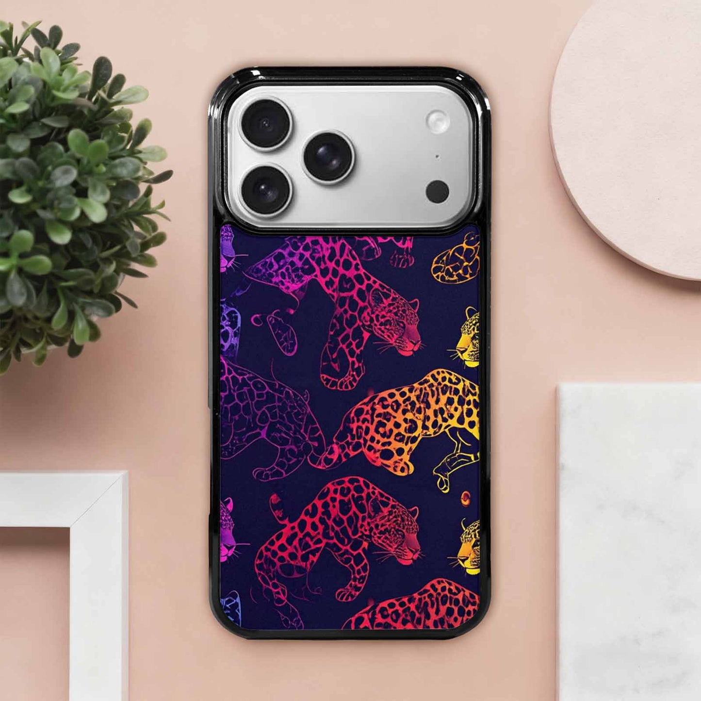 iPhone 17 Pro Max Case — Leopard Print Neon Seamless Animal Print, Custom Art Phone Cover