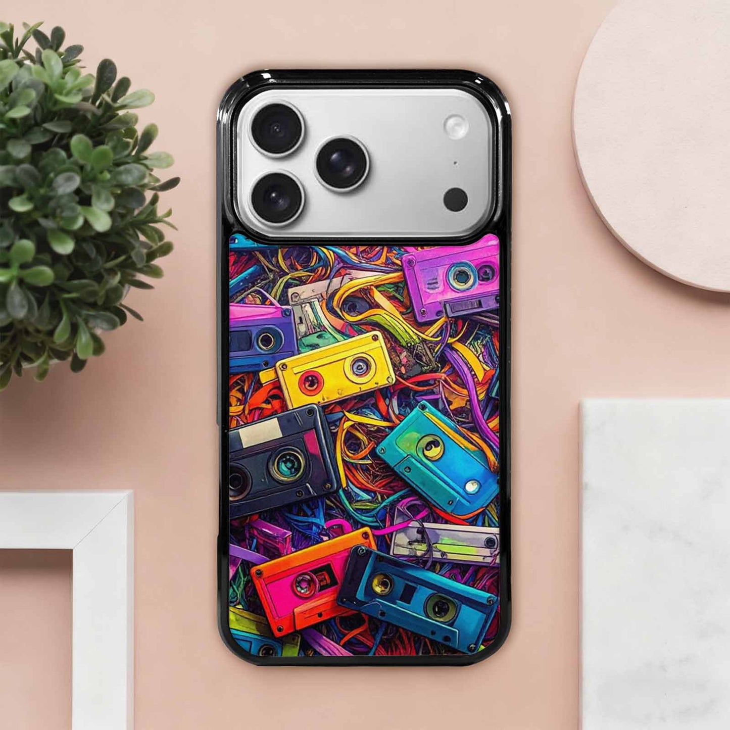iPhone 17 Pro Max Case — Retro Cassette Tape Pattern Retro Vintage, Unique Phone Case Design