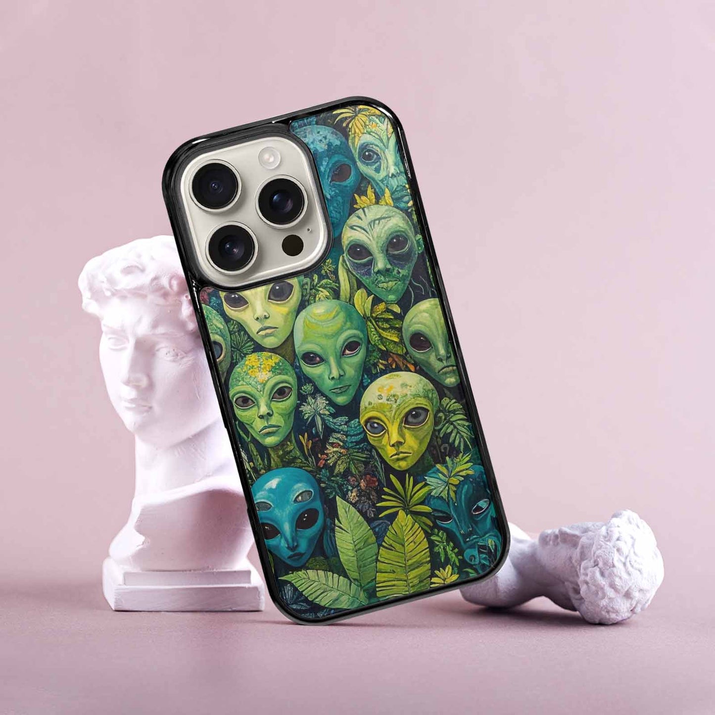 iPhone 16 Pro Case — Aliens Pattern Hundreds Of Sma Bcn, Unique Phone Case Design