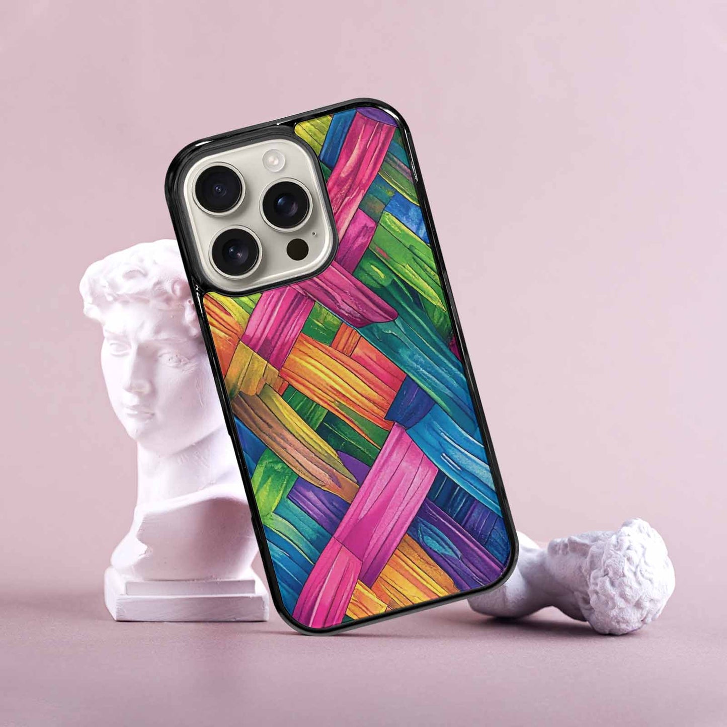 iPhone 16 Pro Case — Polysexual Flag Color Theme Small Rainbow, Personalized Phone Case