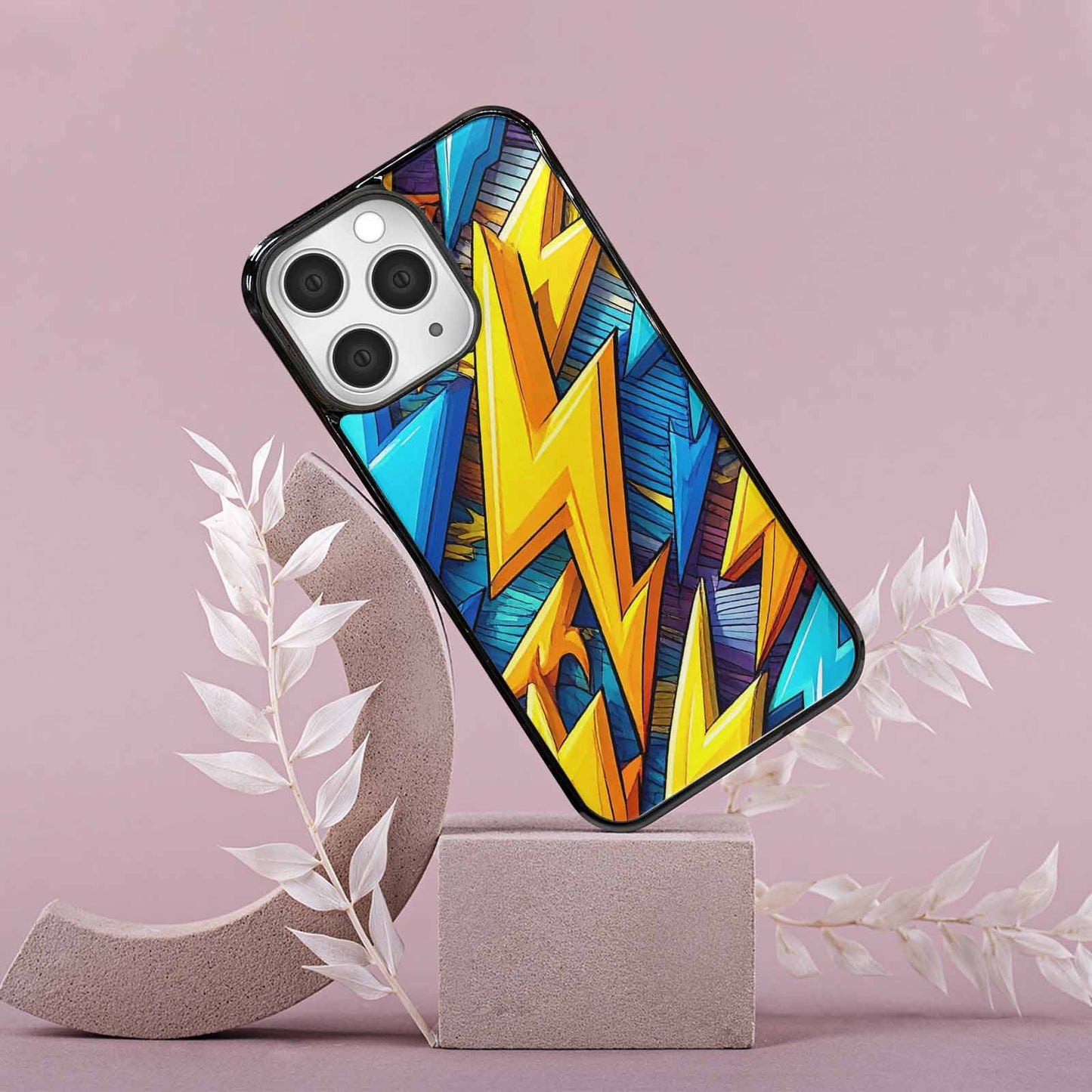 iPhone 15 Pro Max Case — Lightning Bolt Storm Pattern Hundreds Of, Personalized Phone Case