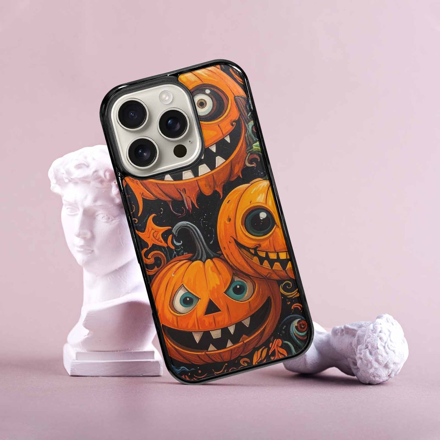 iPhone 16 Pro Case — Cartoon Pumpkin Monster, Custom Phone Case