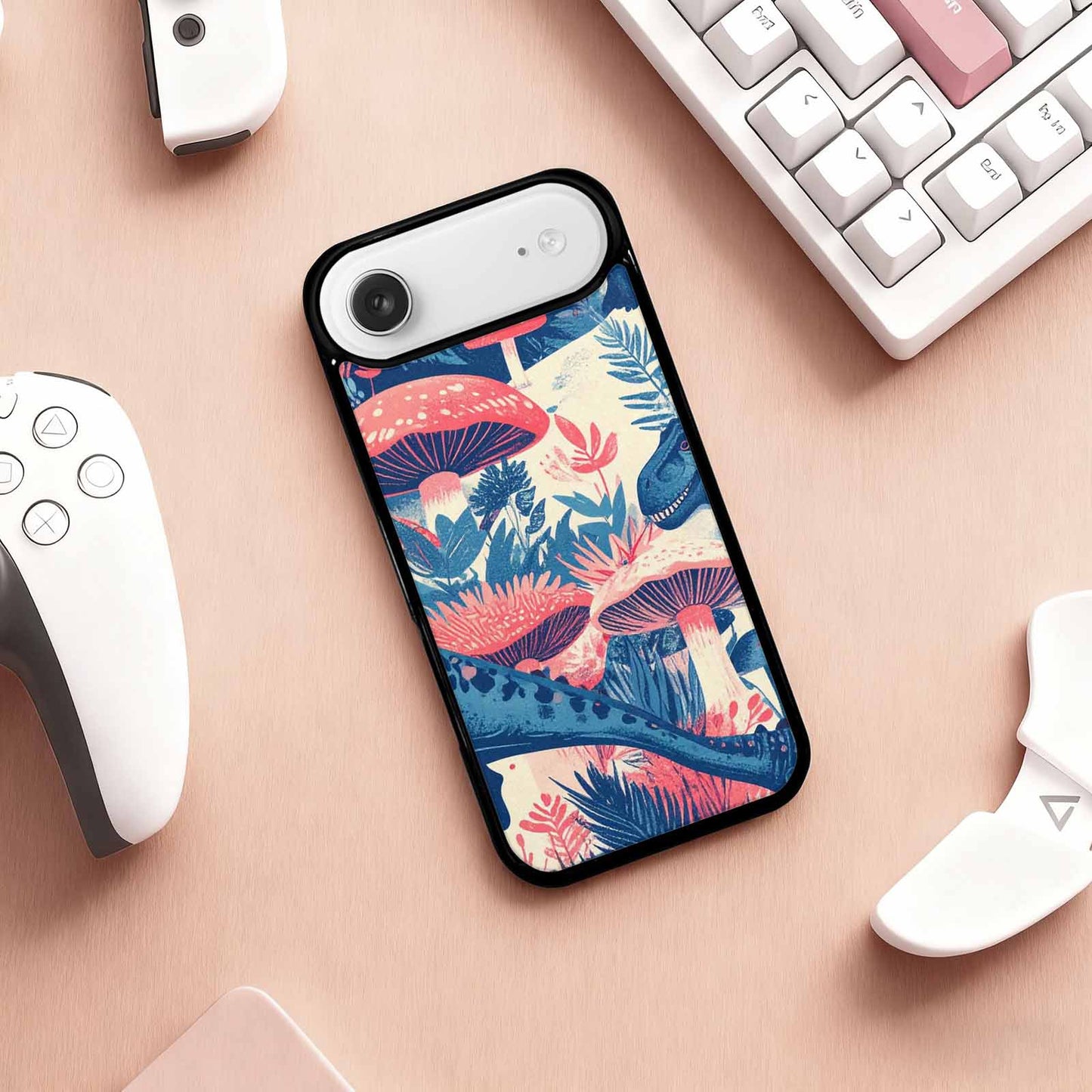 iPhone 17 Air Case — Vintage Dinosaurs Mushroom Retro Vintage, Custom Print Case Cover