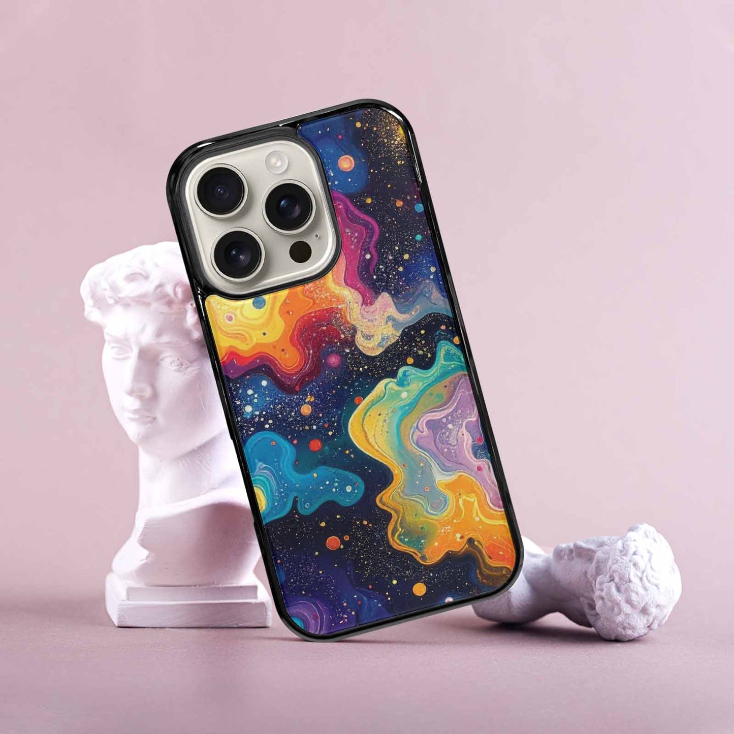 iPhone 16 Pro Case — Galaxy Art Colorful Cosmic Dust Small, Custom Print Case Cover