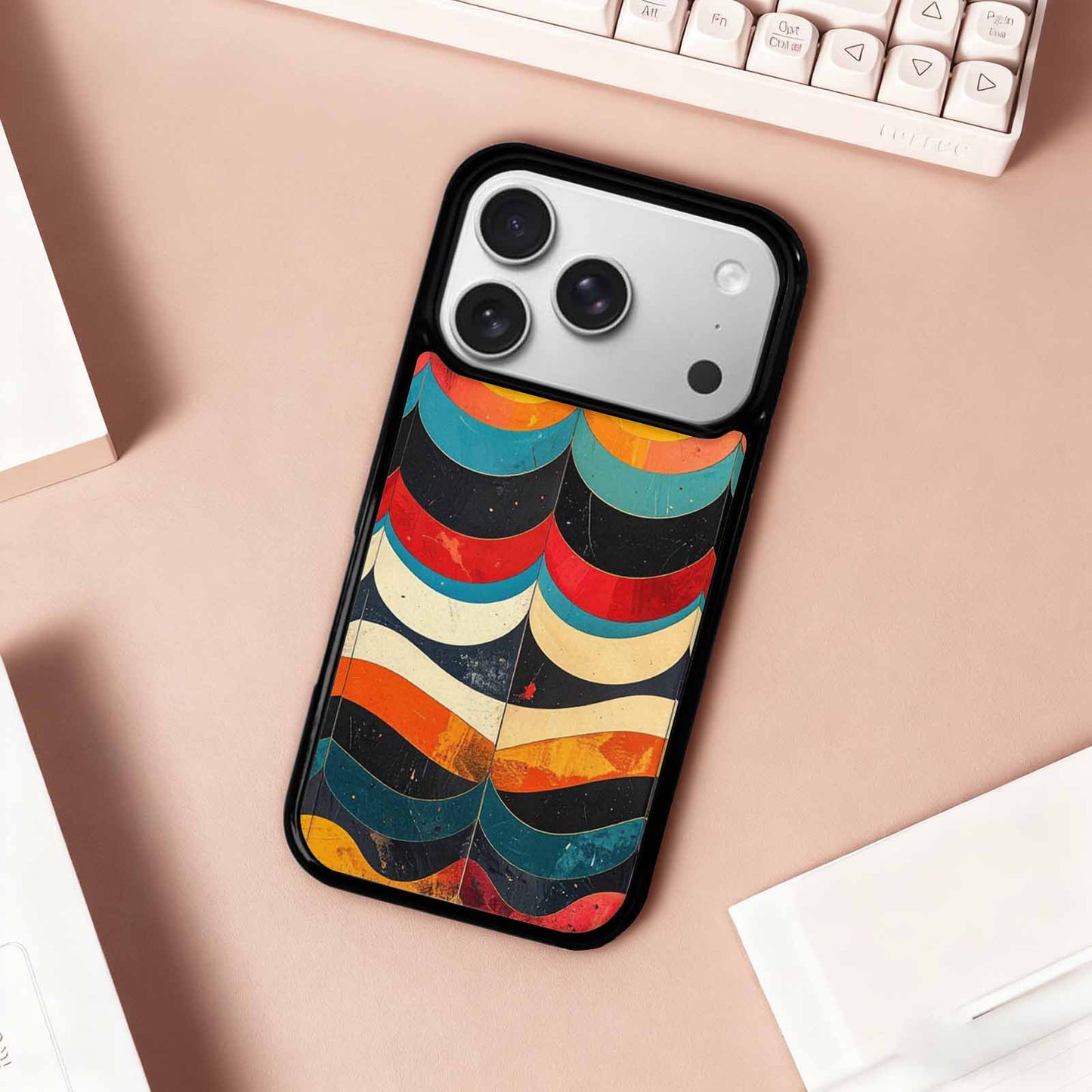 iPhone 17 Pro Case — Retro Wave Scallop Stripe Small Retro, Custom Art Phone Cover