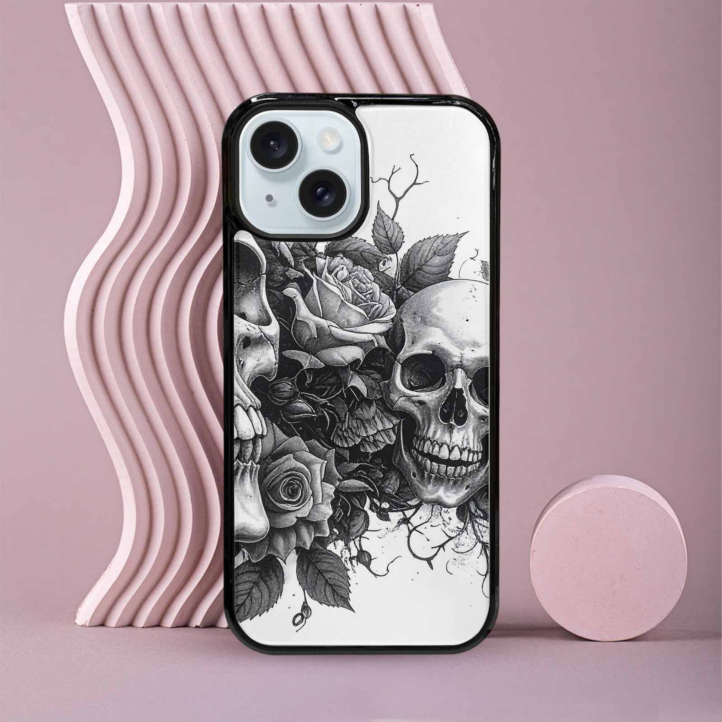 iPhone 15 Case — Skull Gothic Art Dark Original, Custom Print Case Cover