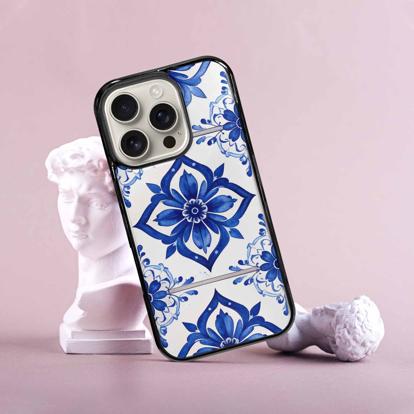iPhone 16 Pro Case — Talavera Tile Floral Custom, Custom Designed Case Cover