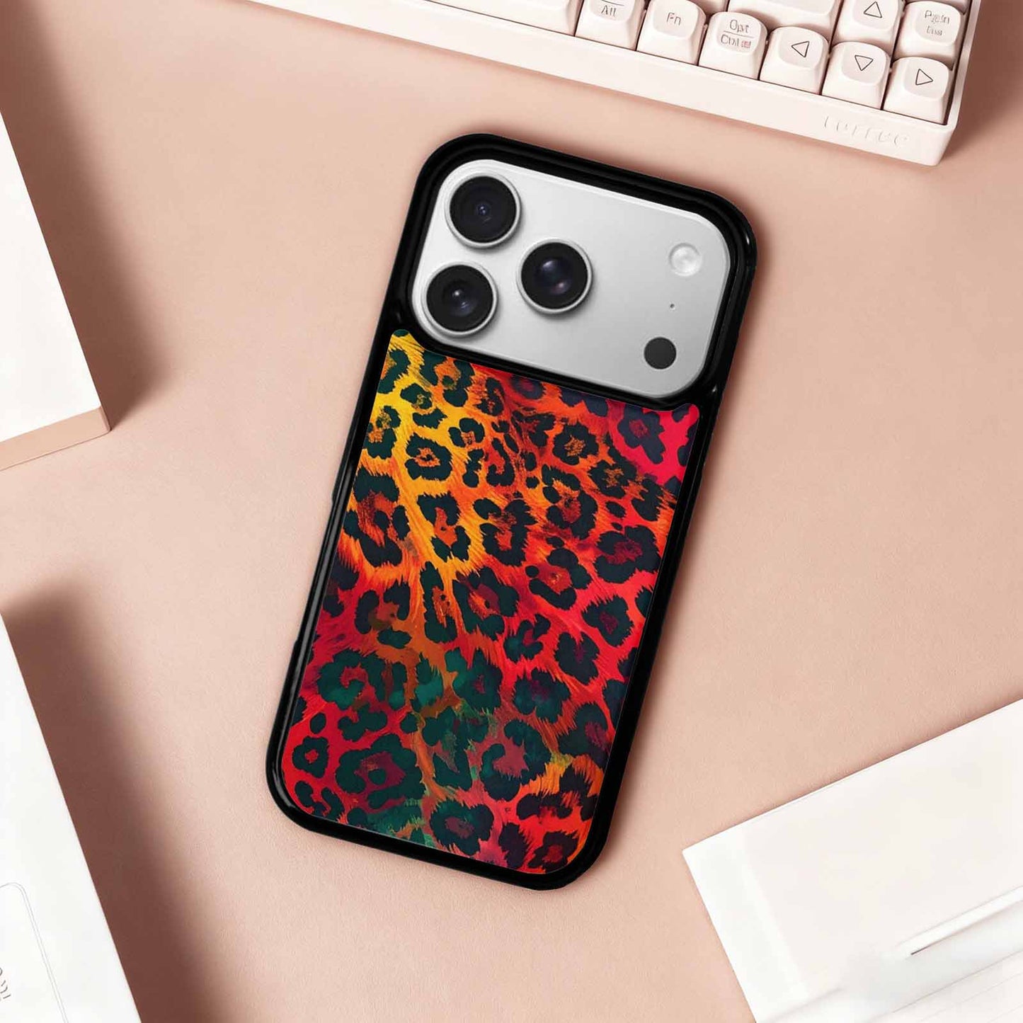 iPhone 17 Pro Case — Leopard Print Dark Seamless Pattern Animal, Original Design Phone Case