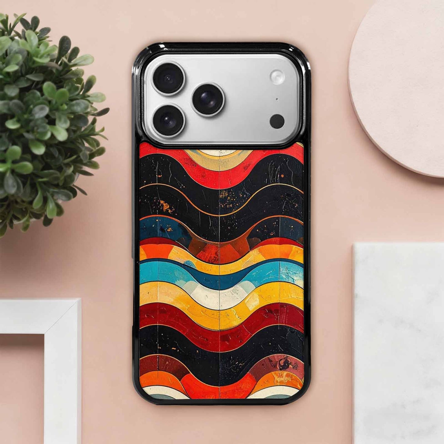 iPhone 17 Pro Max Case — Retro Wave Scallop Stripe Small Retro, Custom Printed Phone Case