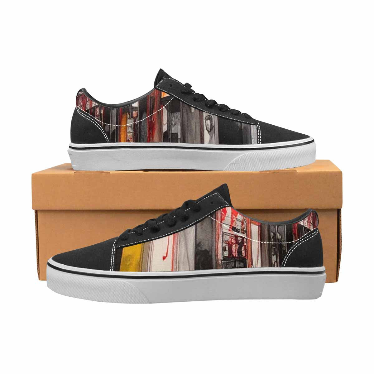 WOMEN'S Liminal Space Fragment Lace-Up Canvas Surreal Custom Shoes