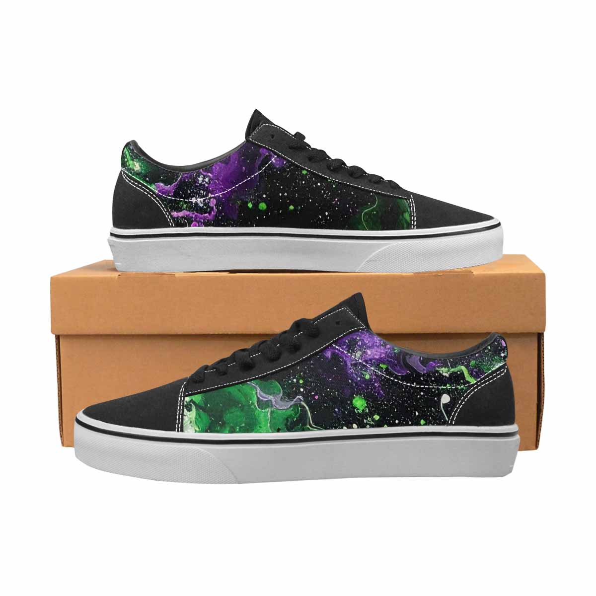 WOMEN'S Galaxy Nebula Lace-Up Canvas Vivid Custom Sneakers