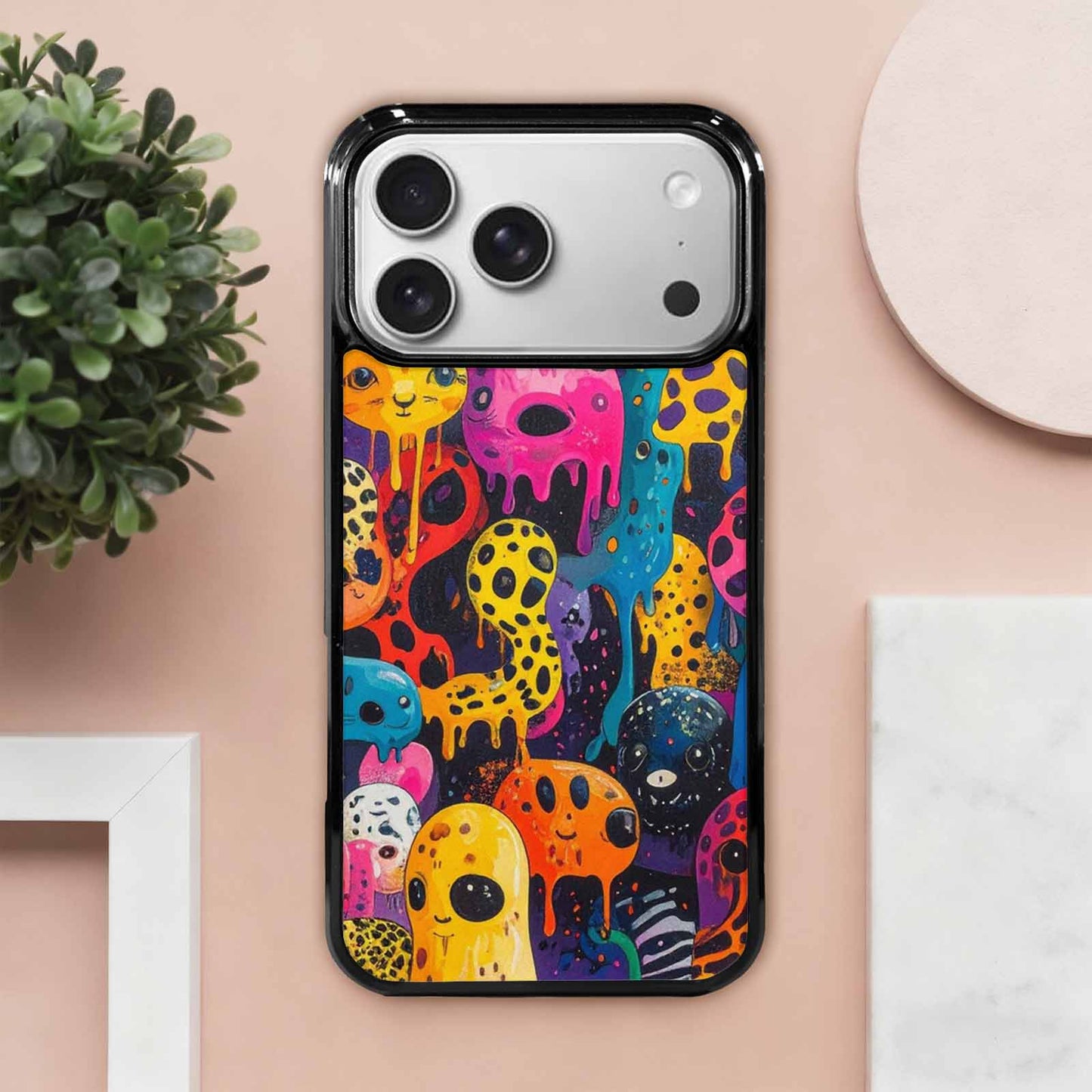 iPhone 17 Pro Max Case — Melting Aliens Pattern Alien Scifi, Unique Phone Case Design