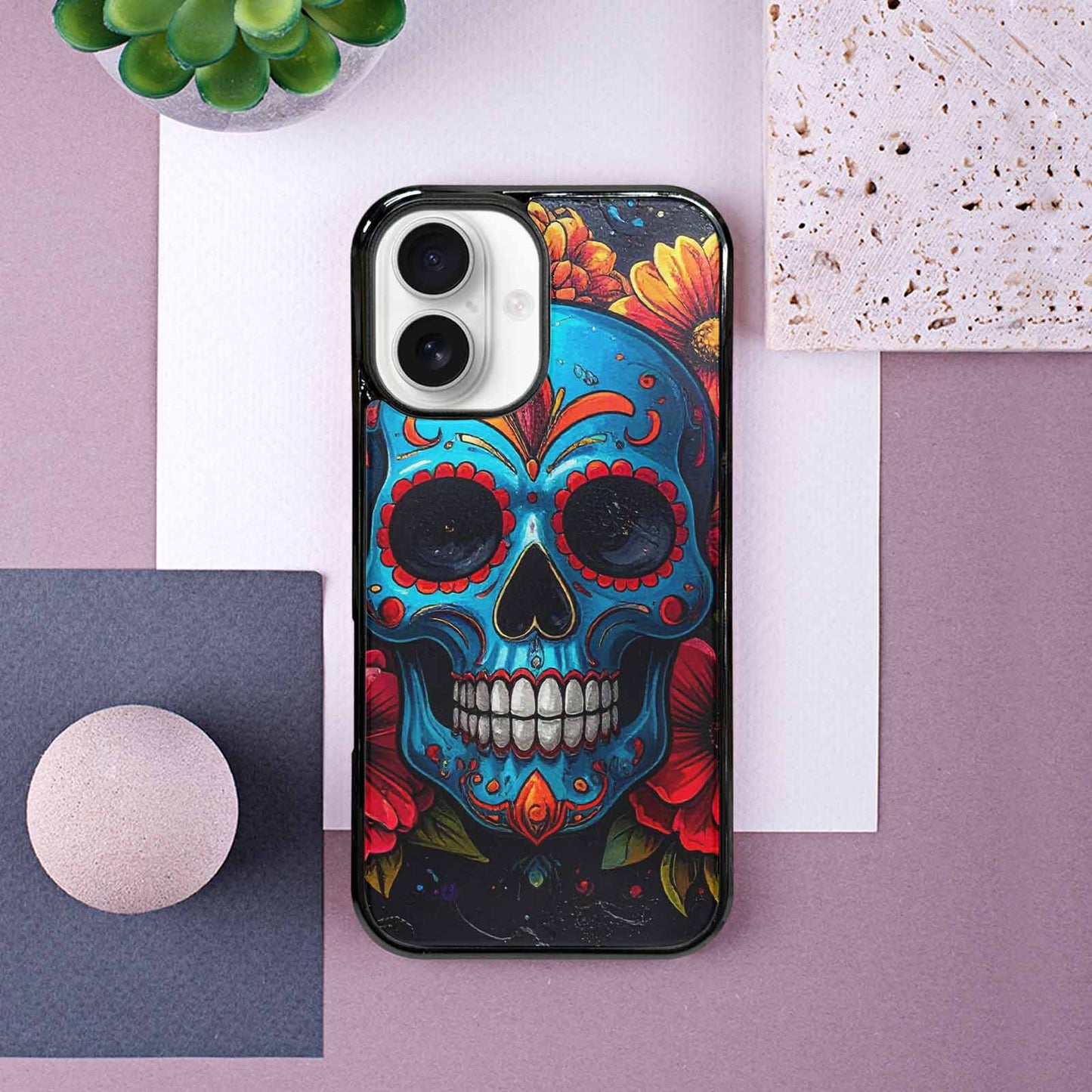 iPhone 16 Case — Graffiti Skull Art Seamless Pattern Vibrant, Custom Made Phone Cover