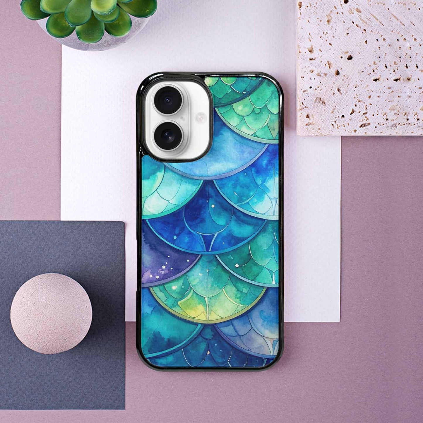 iPhone 16 Case — Mermaid Scale, Custom Art Phone Cover