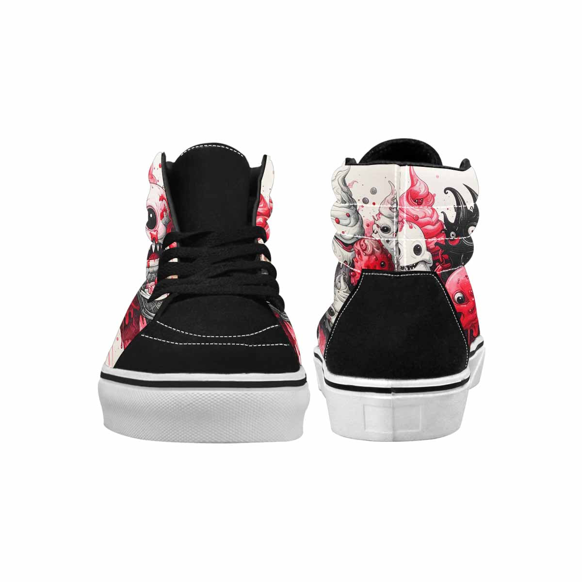 MEN'S Ice Cream Monsters (black High Top Canvas Dark Academia Sneakers