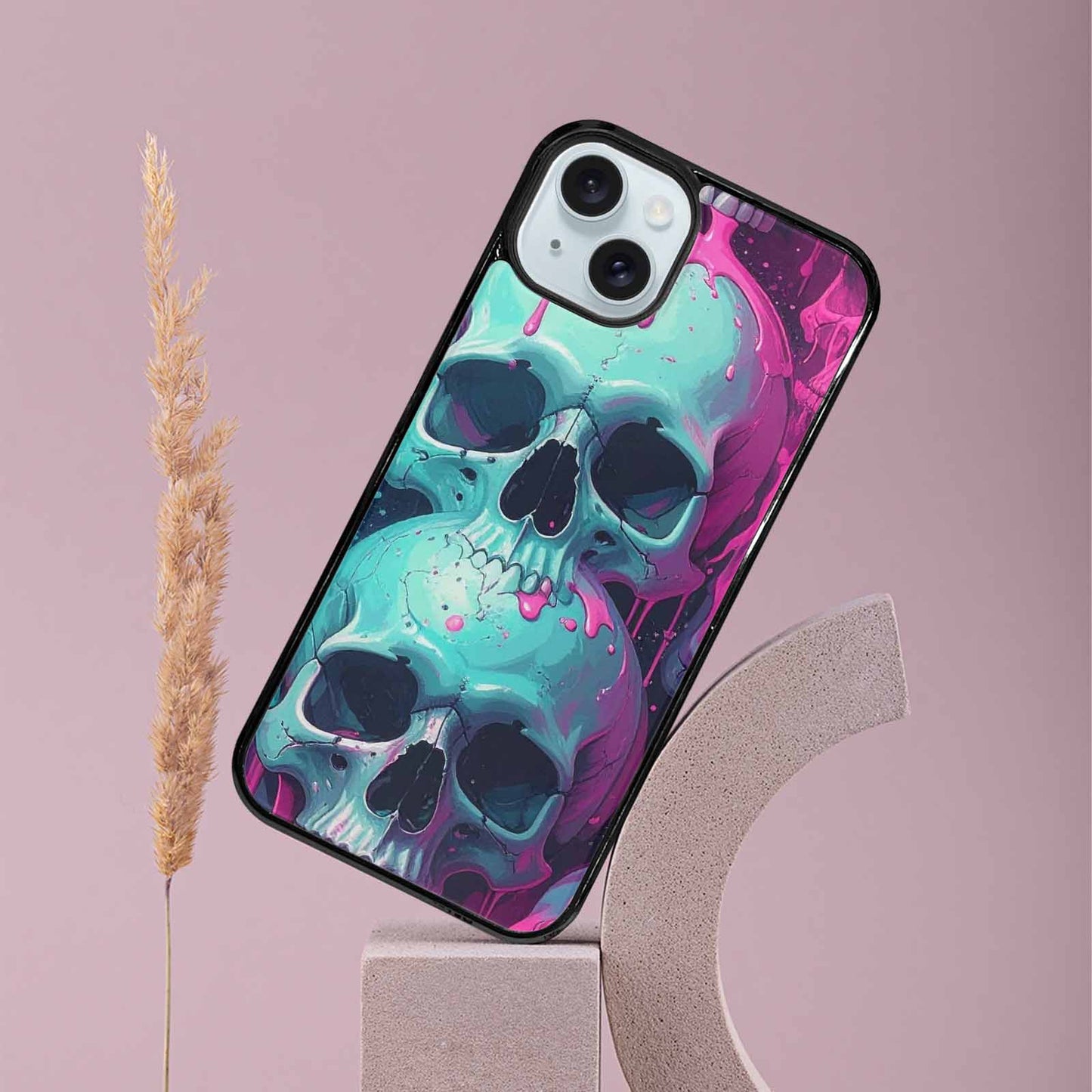 iPhone 15 Plus Case — 1000\'s Of Skulls Overlapping Each Other, Original Design Phone Case